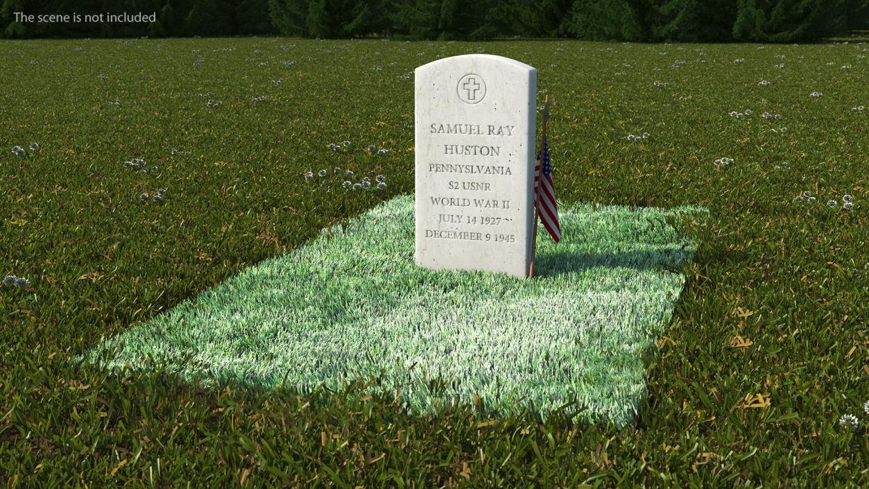 Grave World War Hero Fur 3D model