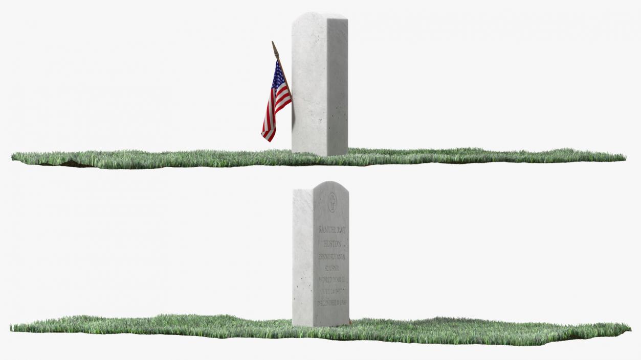 Grave World War Hero Fur 3D model