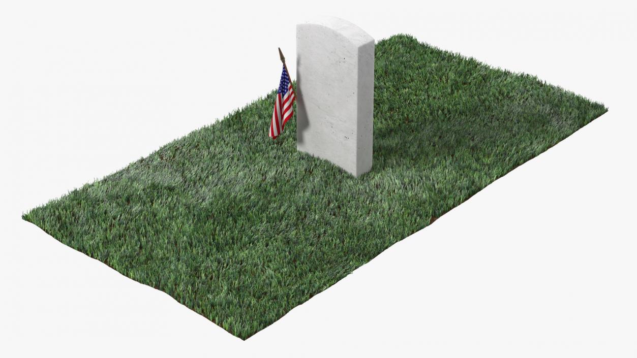 Grave World War Hero Fur 3D model