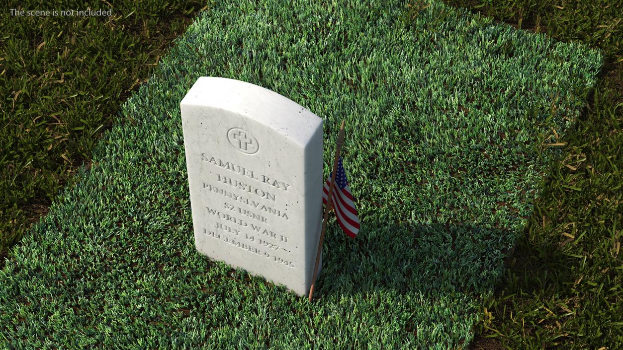 Grave World War Hero Fur 3D model