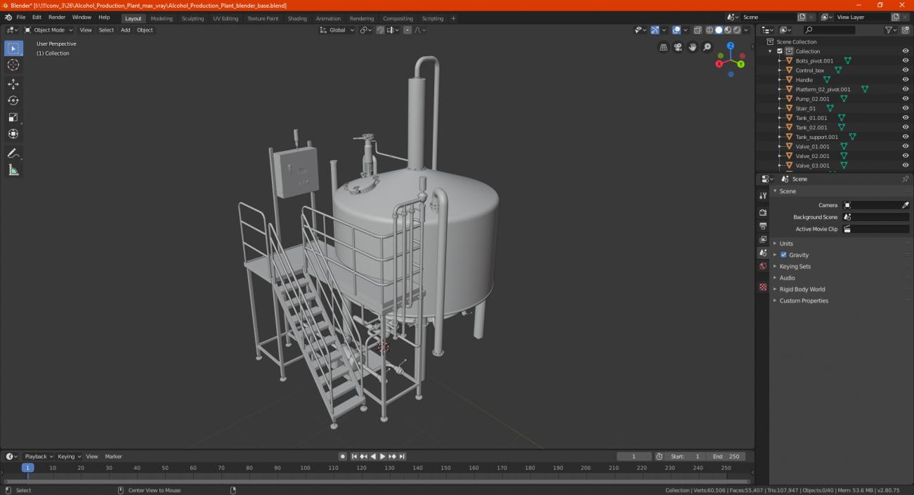 Alcohol Production Plant 3D model