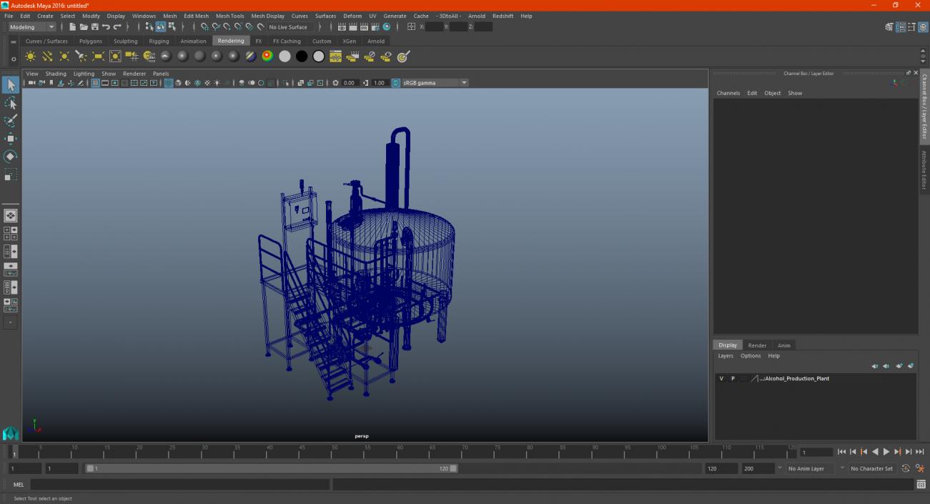 Alcohol Production Plant 3D model