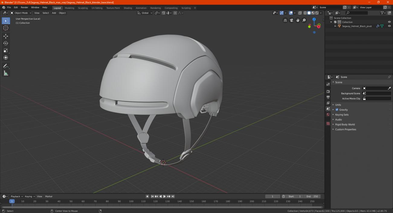 Segway Helmet Black 3D model