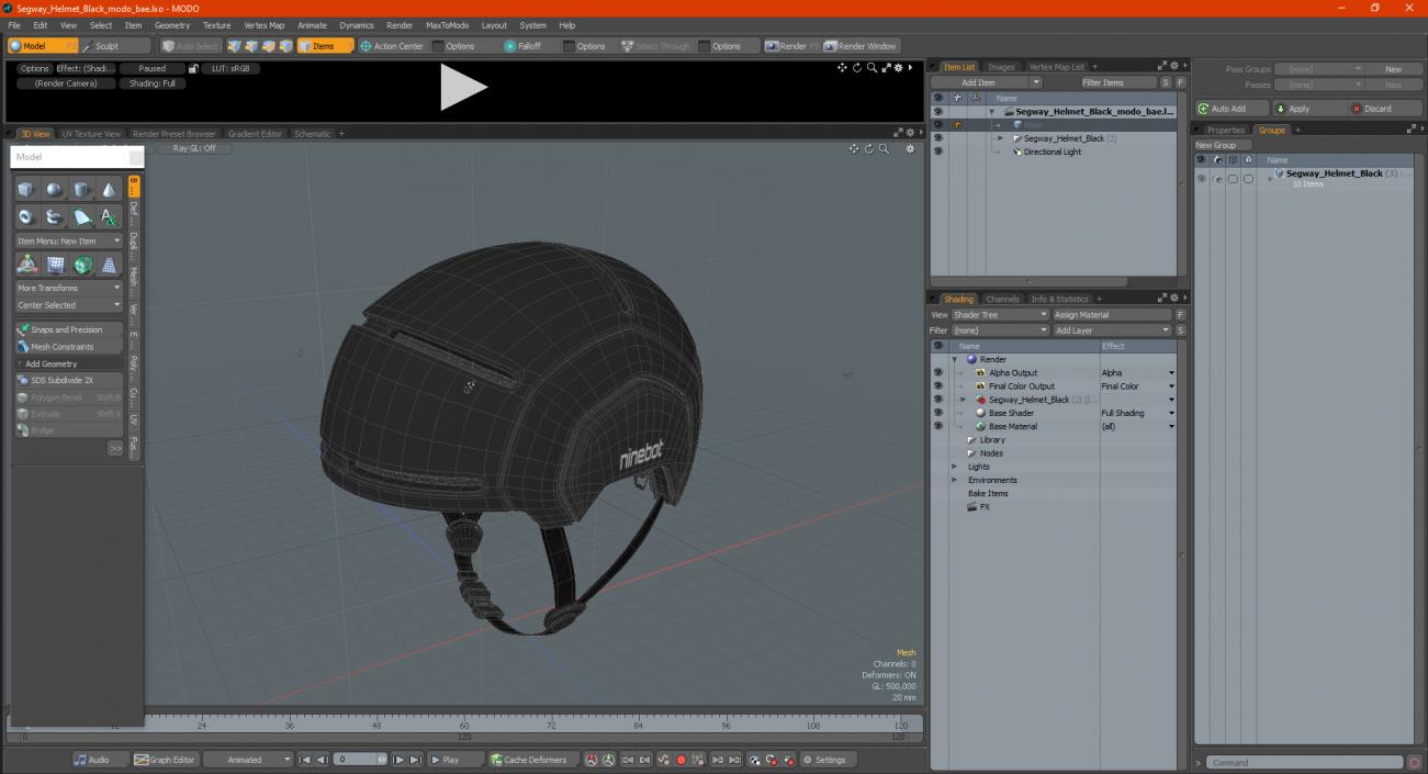 Segway Helmet Black 3D model