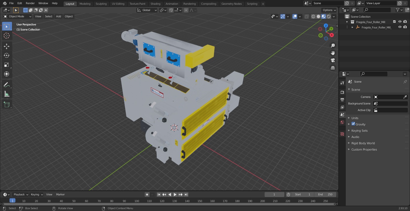 Fragola Four Roller Mill 3D model