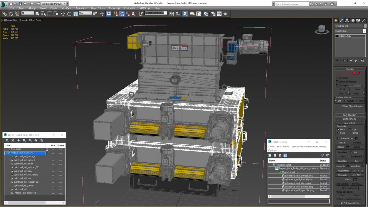 Fragola Four Roller Mill 3D model