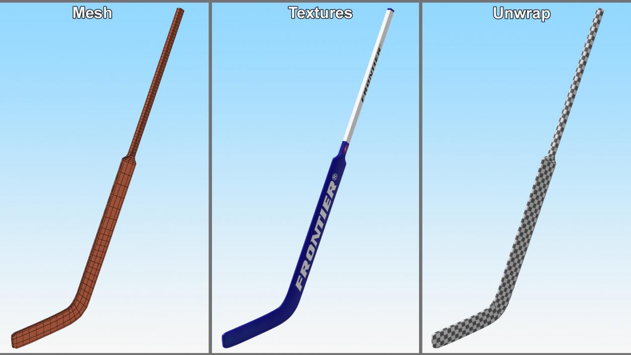 3D Goalie Ice Hockey Stick model