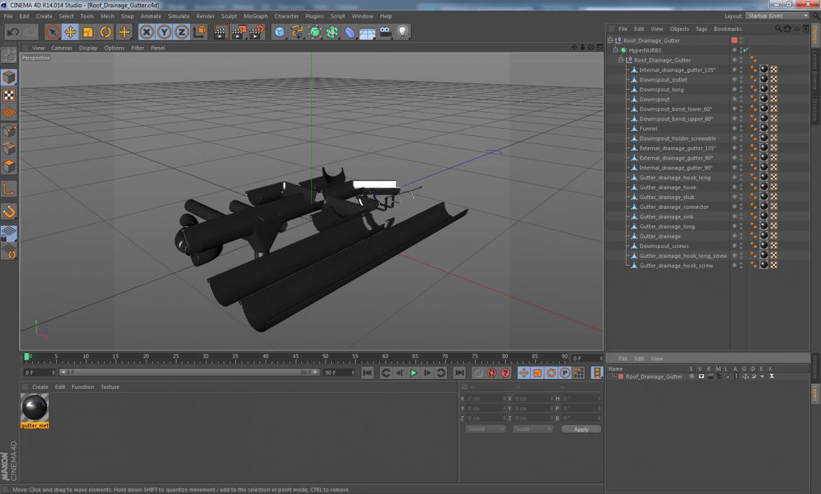3D model Roof Drainage Gutter