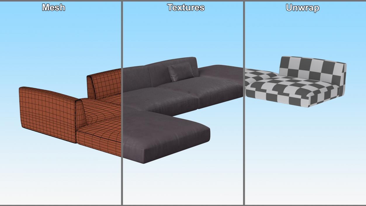 Contemporary Sectional Sofa 3D