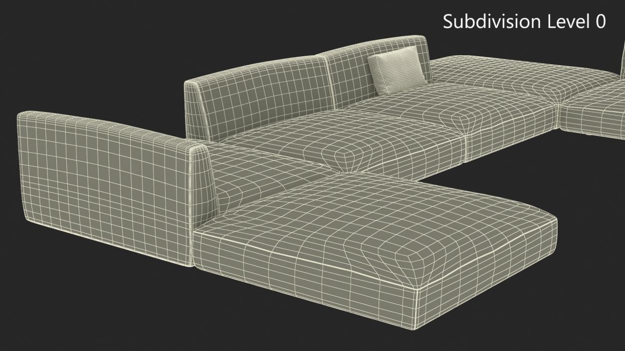 Contemporary Sectional Sofa 3D