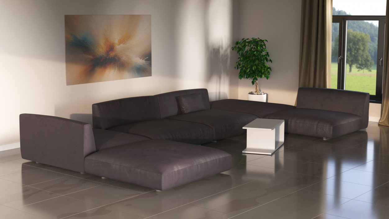 Contemporary Sectional Sofa 3D