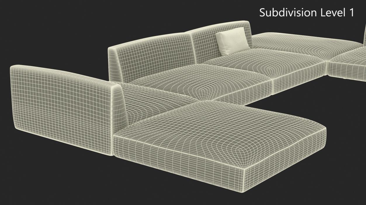 Contemporary Sectional Sofa 3D