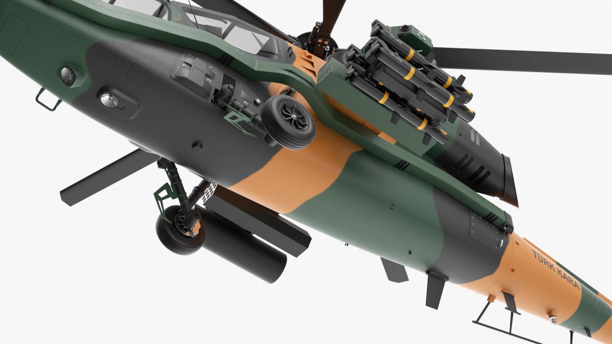 T129 ATAK Green Helicopter Rigged for Maya 3D