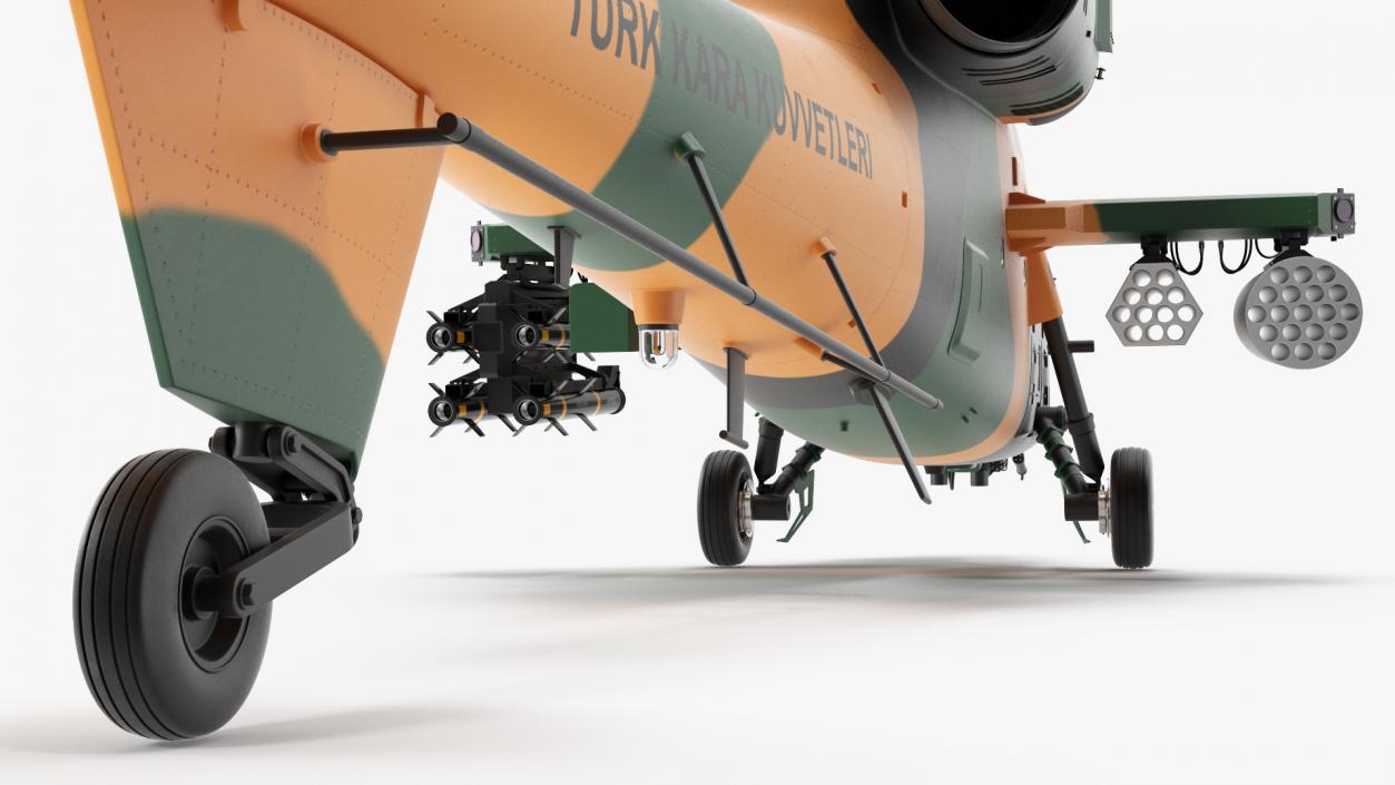 T129 ATAK Green Helicopter Rigged for Maya 3D