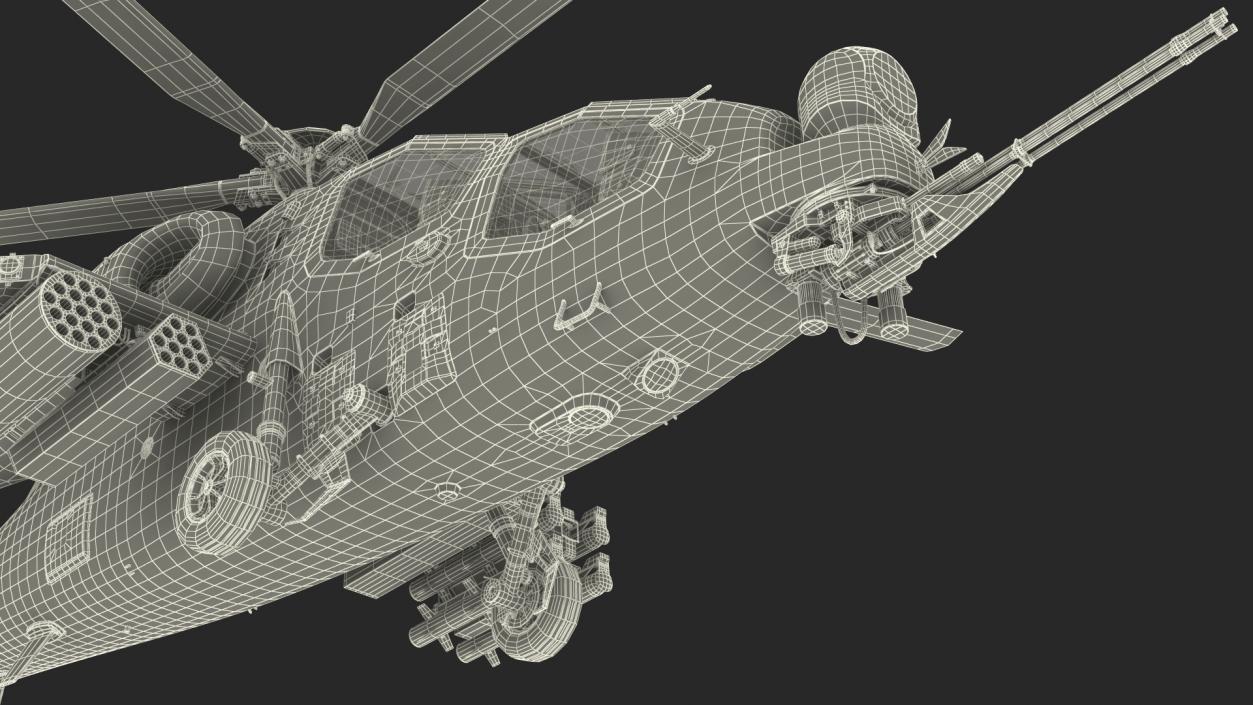 T129 ATAK Green Helicopter Rigged for Cinema 4D 3D