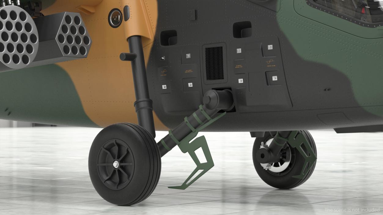 T129 ATAK Green Helicopter Rigged for Cinema 4D 3D