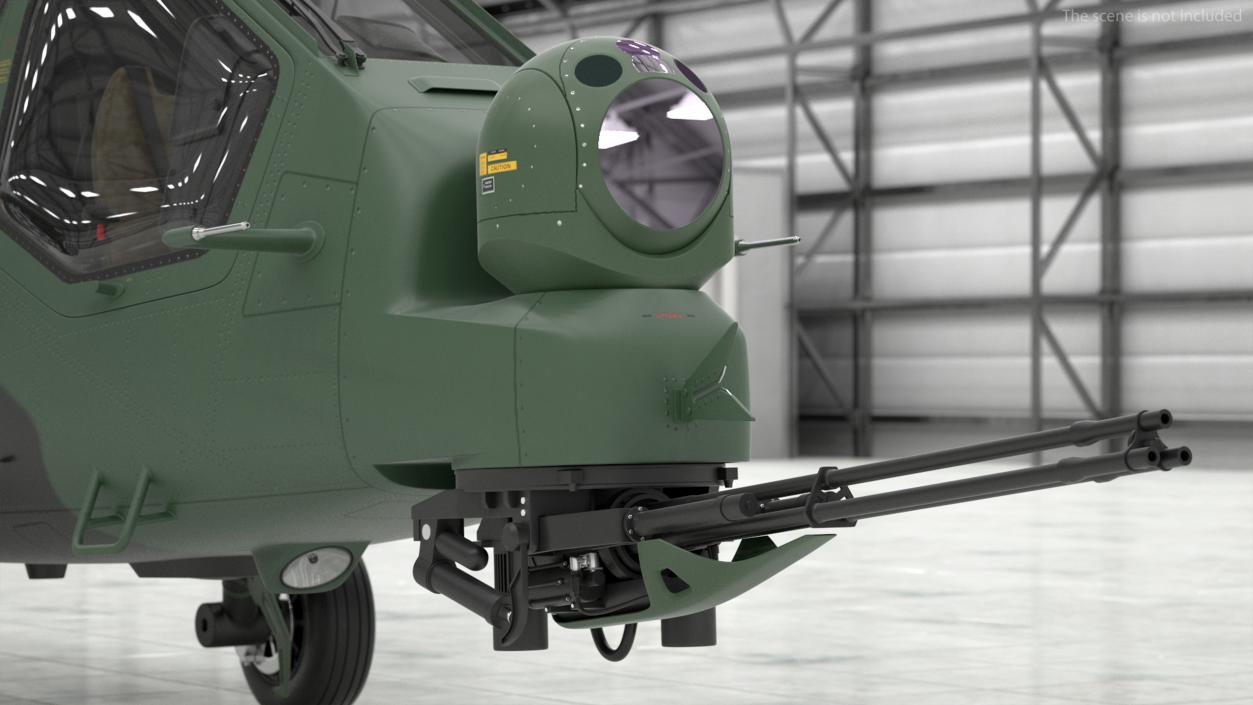 T129 ATAK Green Helicopter Rigged for Maya 3D