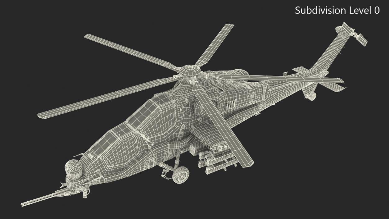 T129 ATAK Green Helicopter Rigged for Maya 3D