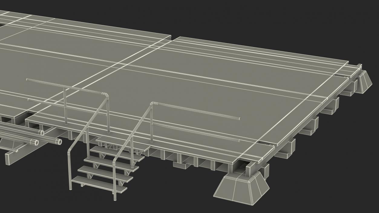 3D model Wooden Terrace for Oil Derrick