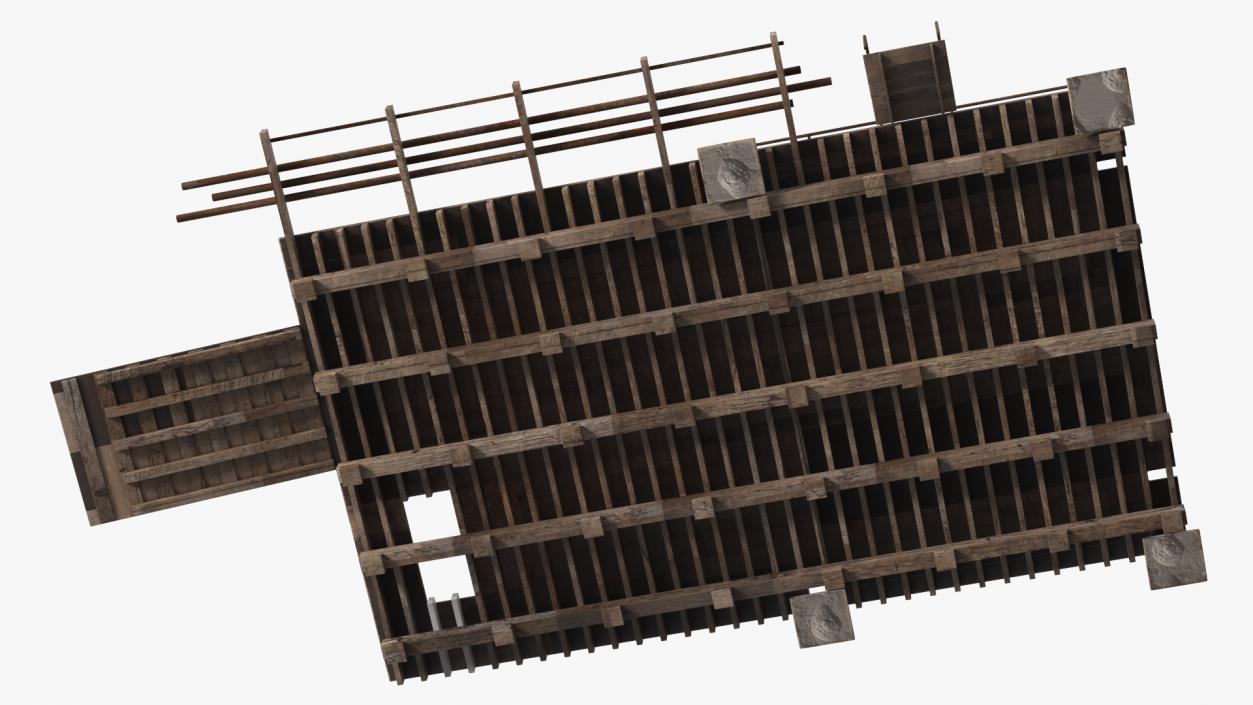 3D model Wooden Terrace for Oil Derrick