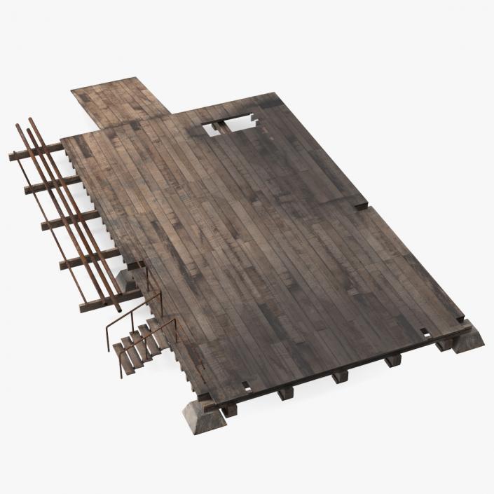 3D model Wooden Terrace for Oil Derrick