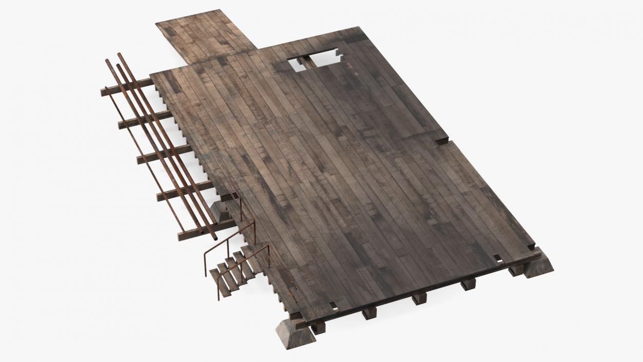 3D model Wooden Terrace for Oil Derrick