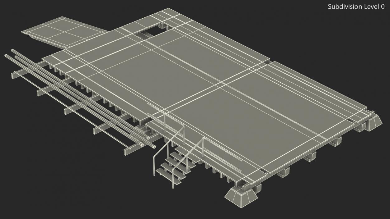 3D model Wooden Terrace for Oil Derrick