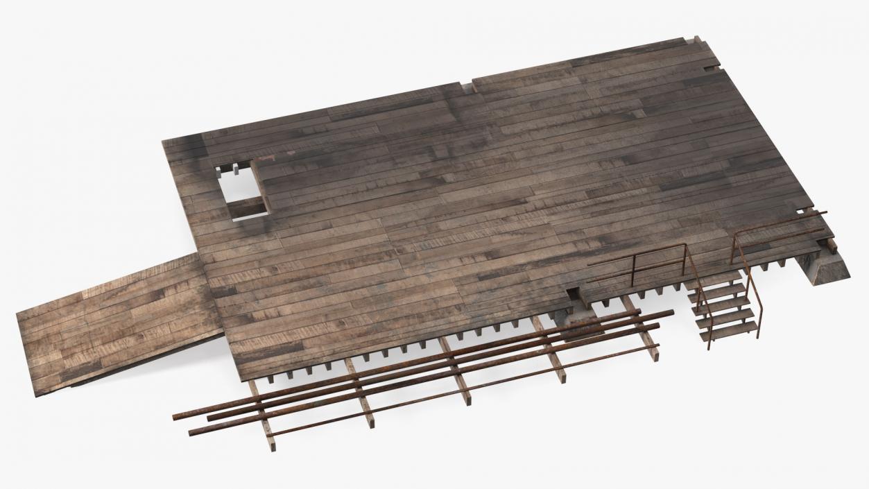 3D model Wooden Terrace for Oil Derrick