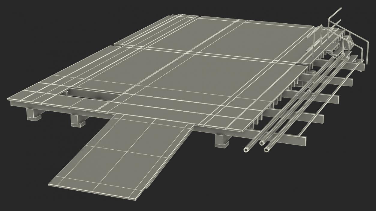 3D model Wooden Terrace for Oil Derrick