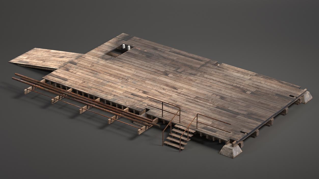 3D model Wooden Terrace for Oil Derrick