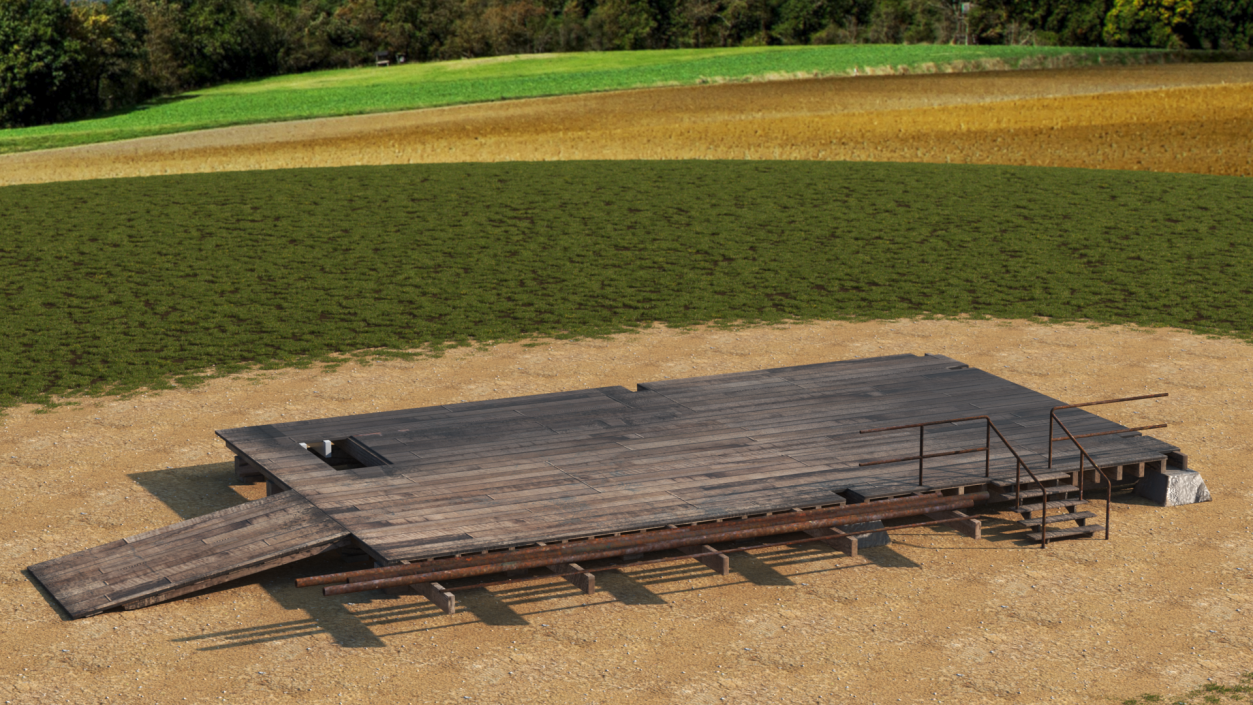 3D model Wooden Terrace for Oil Derrick