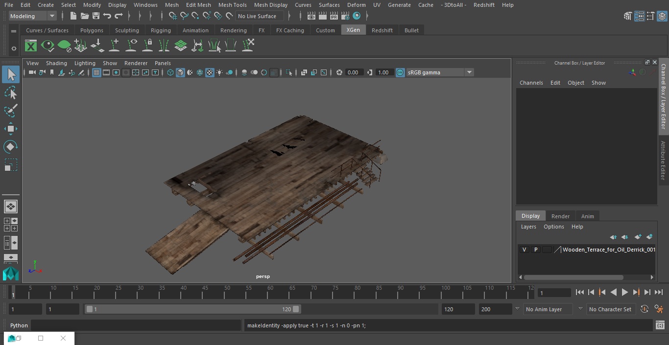 3D model Wooden Terrace for Oil Derrick