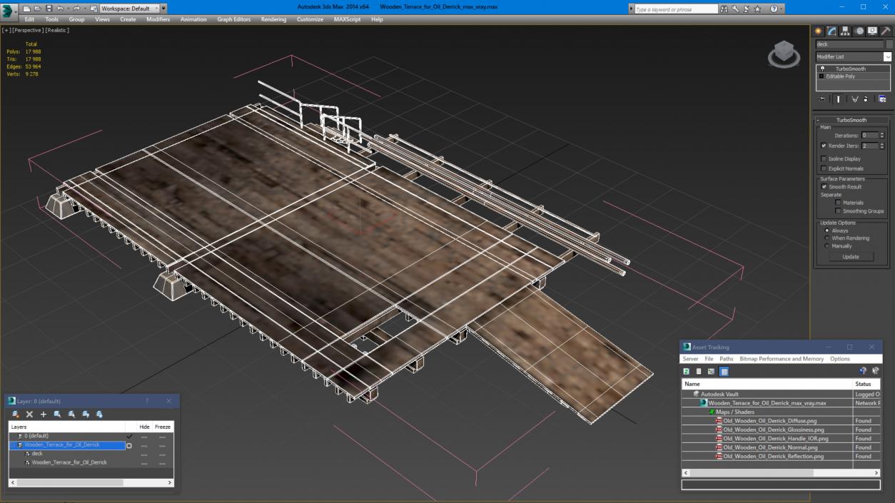 3D model Wooden Terrace for Oil Derrick