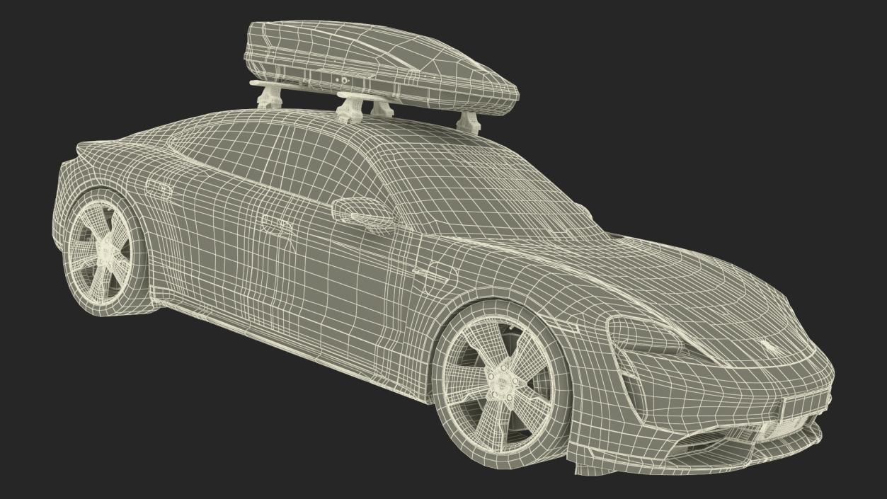 Porsche Taycan Turbo Black with Roofbox 3D model