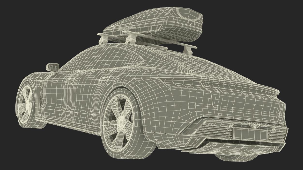 Porsche Taycan Turbo Black with Roofbox 3D model