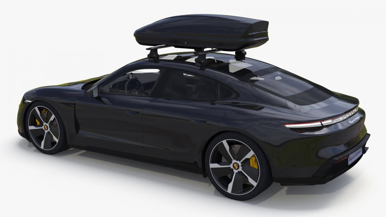 Porsche Taycan Turbo Black with Roofbox 3D model