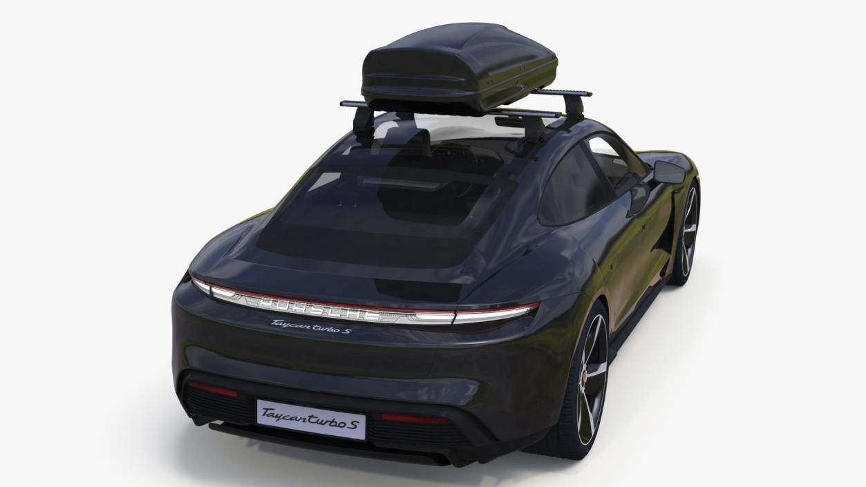 Porsche Taycan Turbo Black with Roofbox 3D model