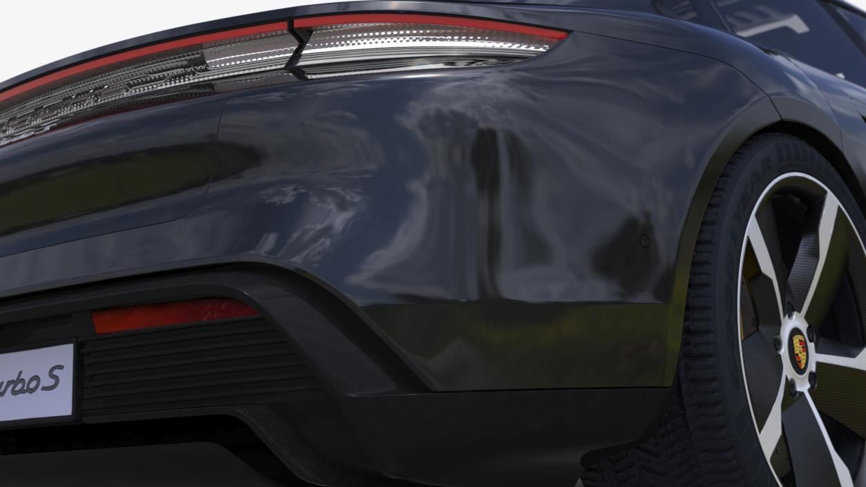 Porsche Taycan Turbo Black with Roofbox 3D model