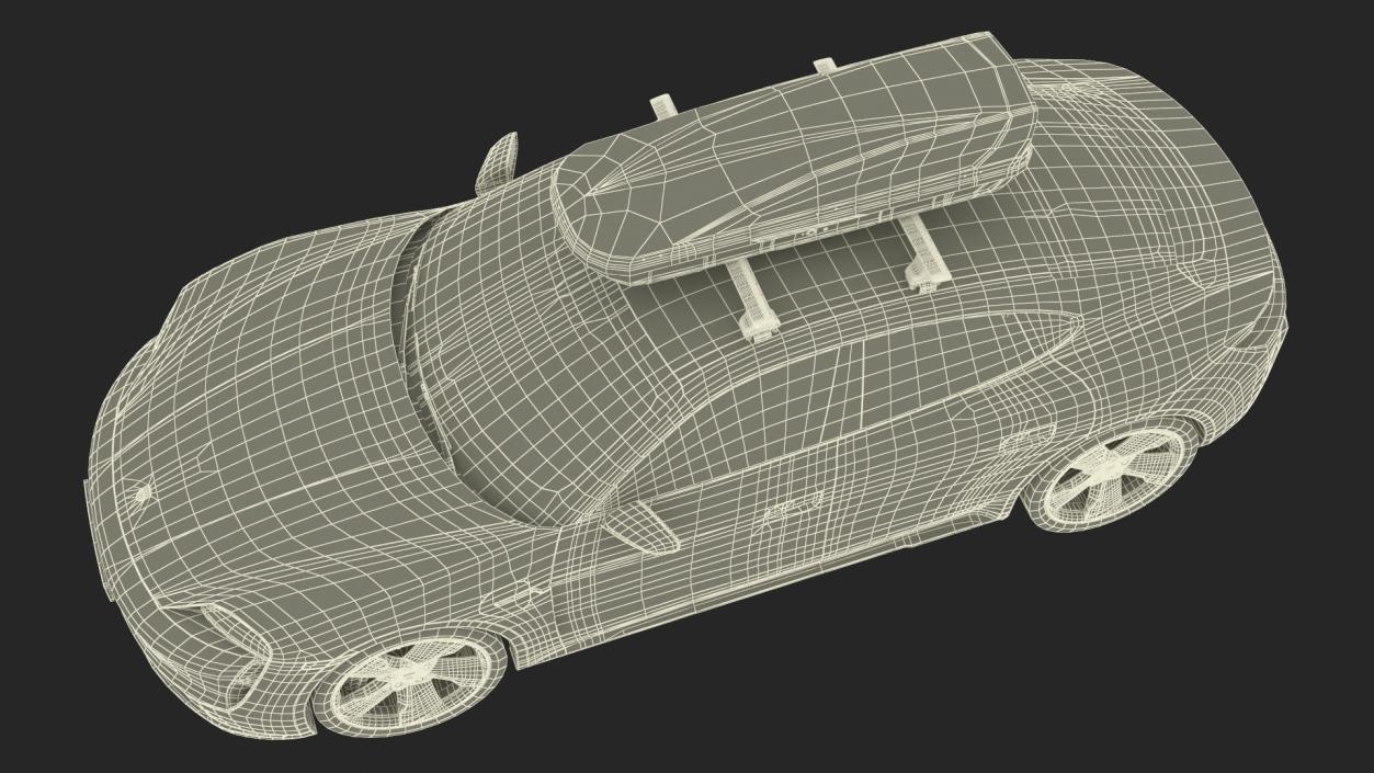 Porsche Taycan Turbo Black with Roofbox 3D model