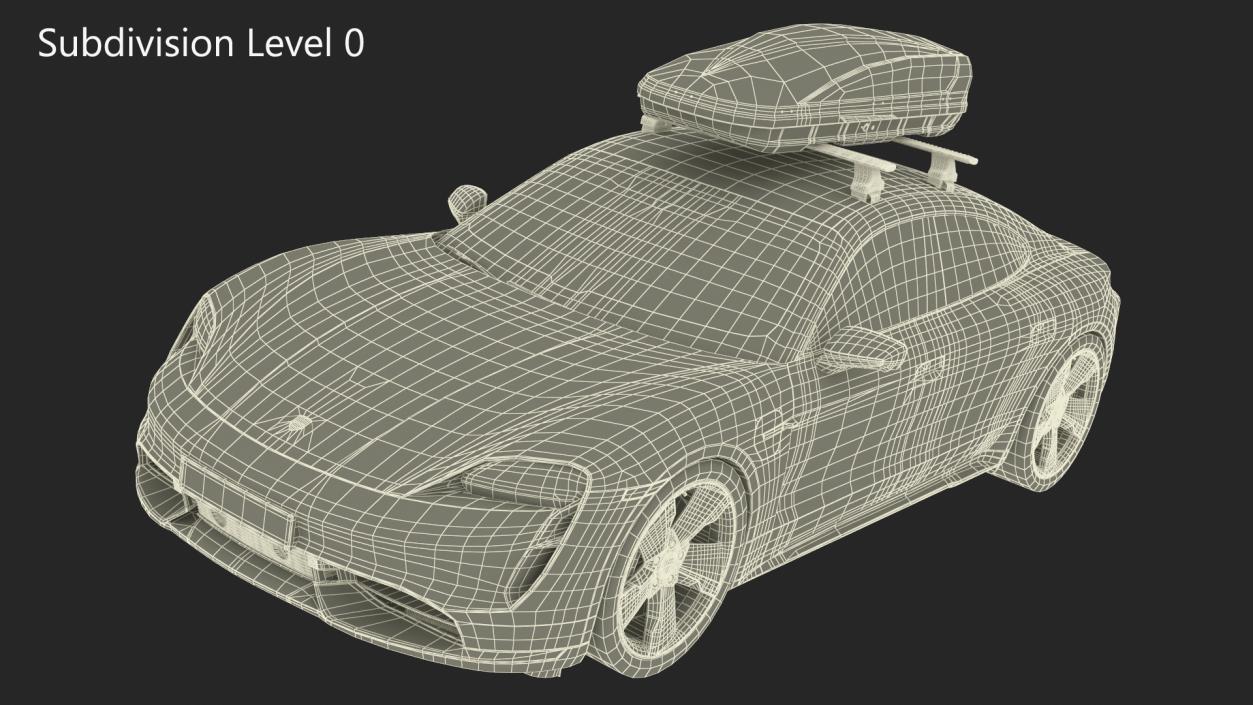 Porsche Taycan Turbo Black with Roofbox 3D model