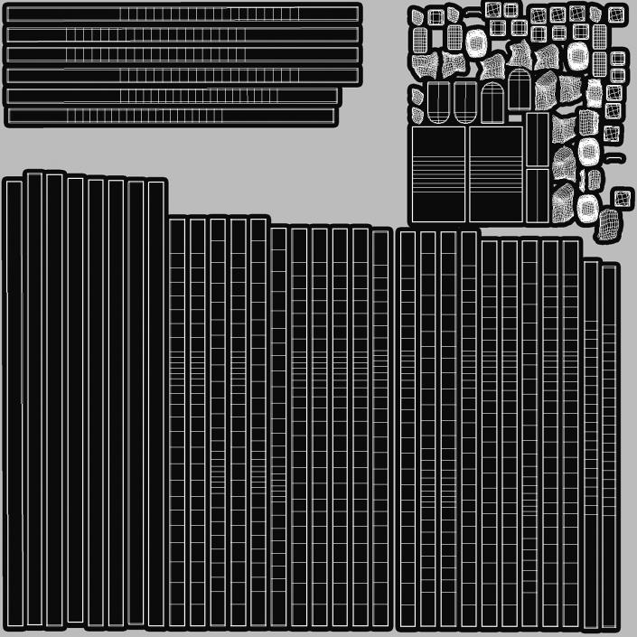 3D Vertical Fireplace Log Grate model