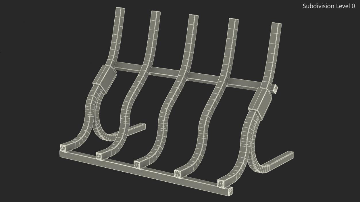 3D Vertical Fireplace Log Grate model