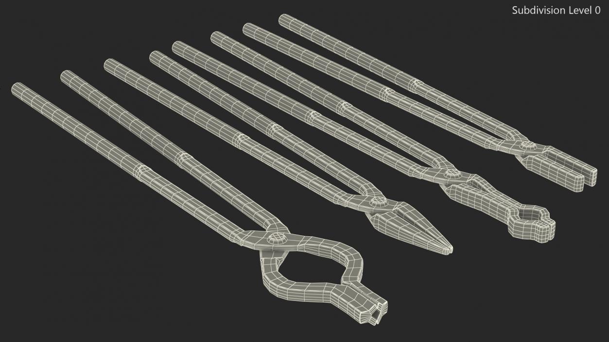 3D model Blacksmith Tongs Set