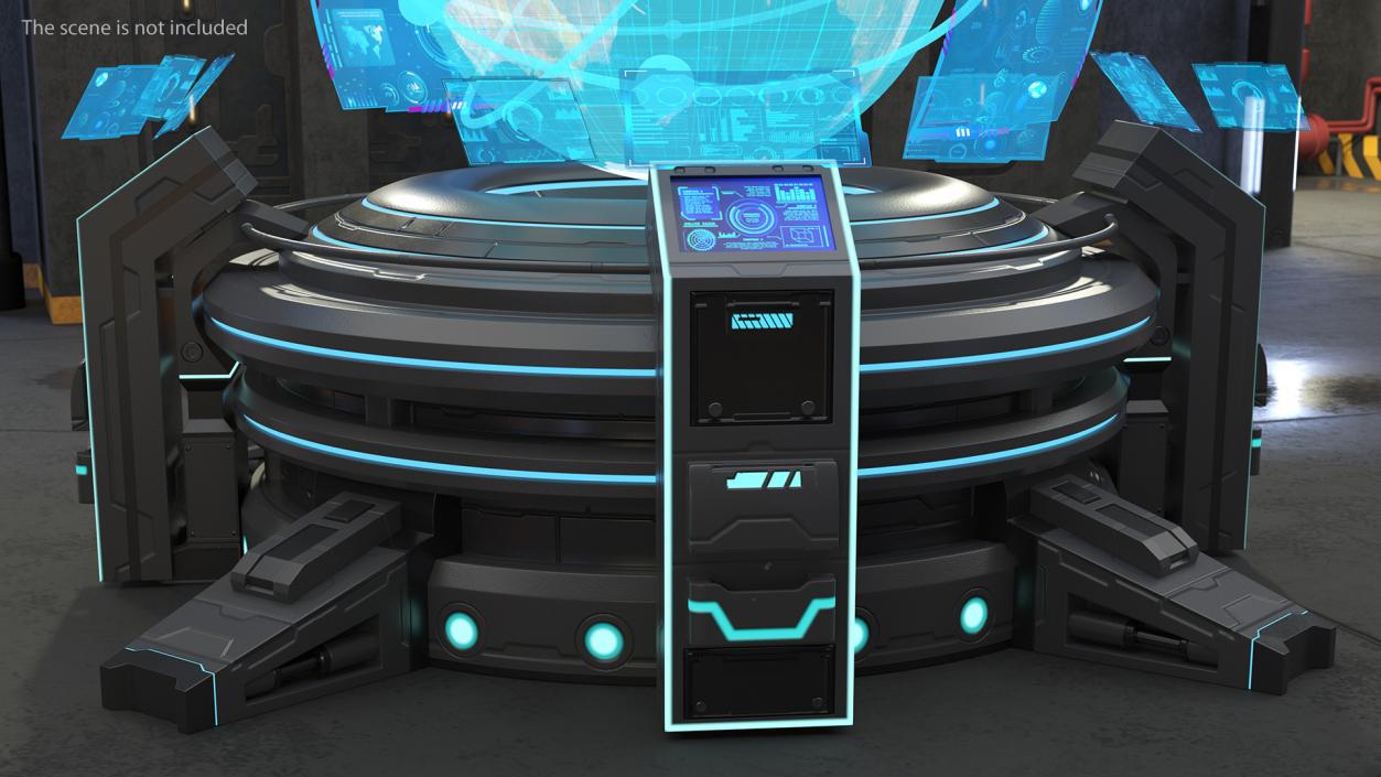 Futuristic Hologram Control Panel Black 3D model