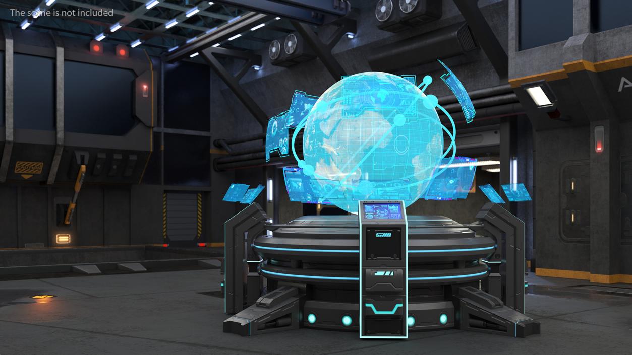 Futuristic Hologram Control Panel Black 3D model