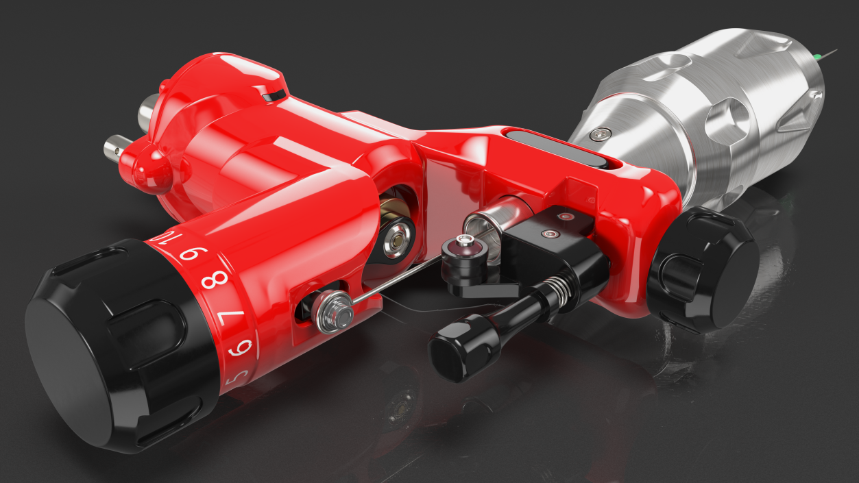 3D Professional Rotary Tattoo Machine Red model