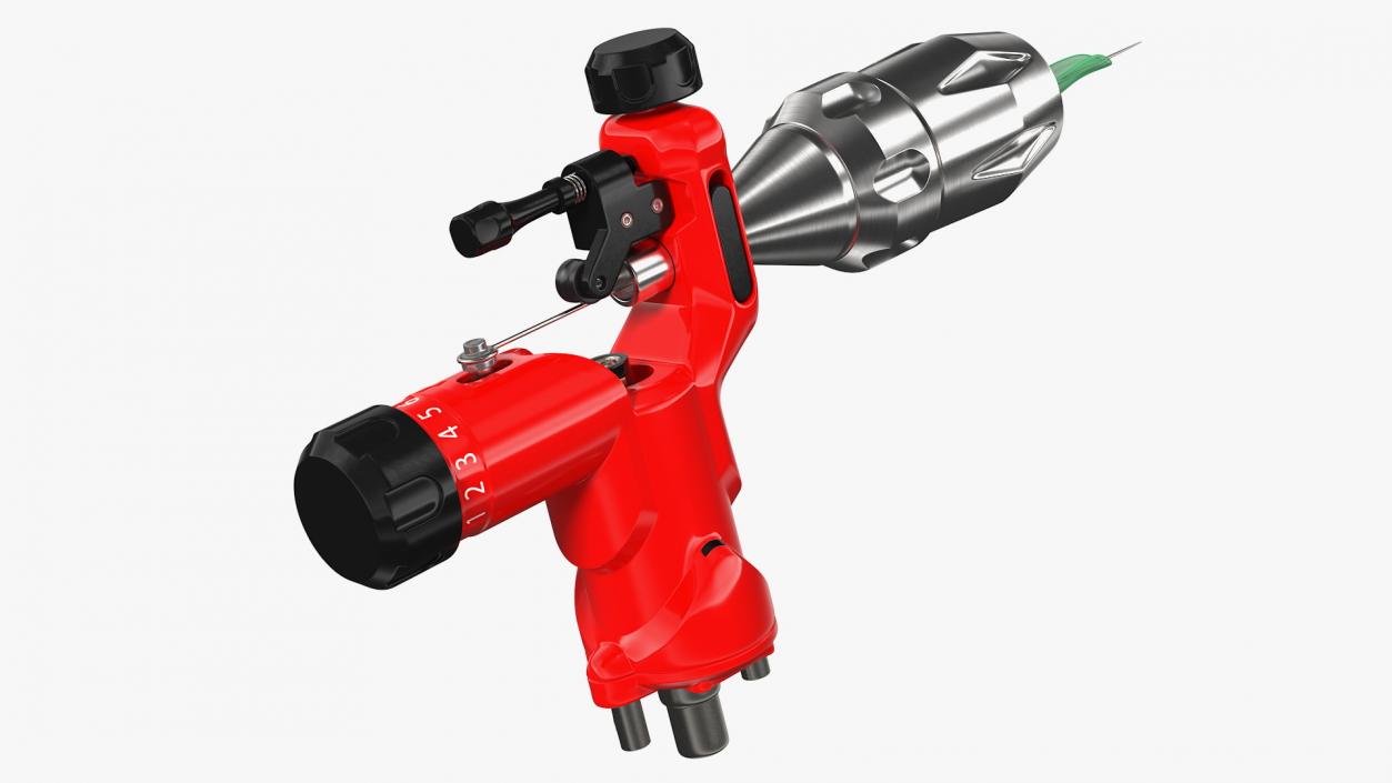 3D Professional Rotary Tattoo Machine Red model