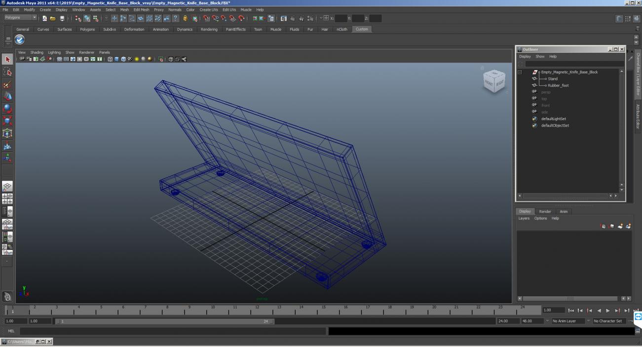 3D Empty Magnetic Knife Base Block