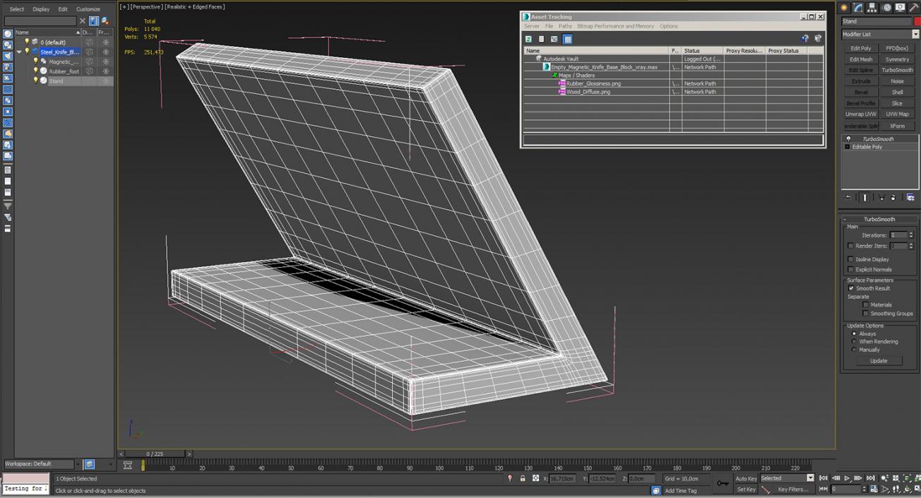 3D Empty Magnetic Knife Base Block