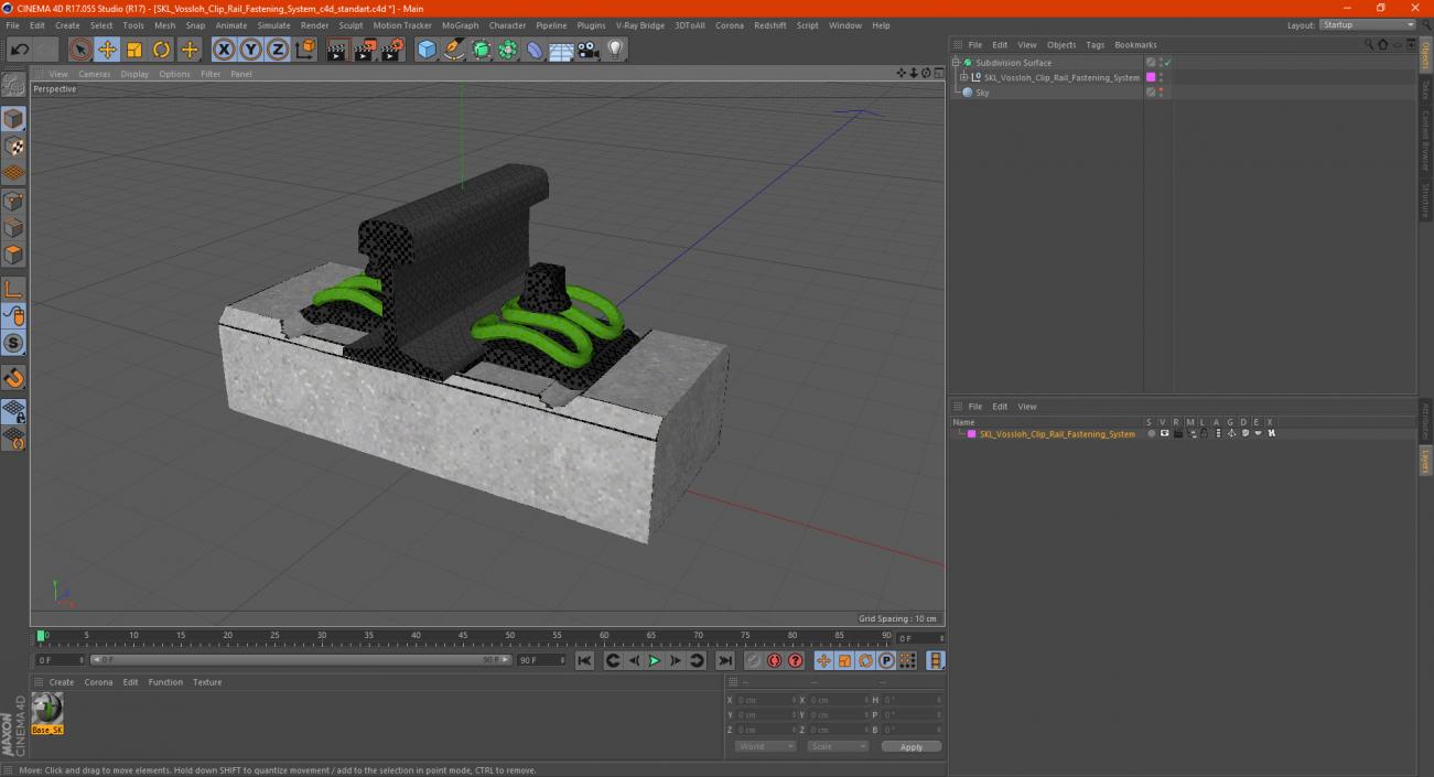 3D SKL Vossloh Clip Rail Fastening System model